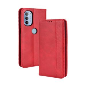 For Motorola Moto G41 / G31 Magnetic Buckle Retro Crazy Horse Leather Phone Case(Red) (OEM)