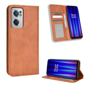 For OnePlus Nord CE 2 5G Magnetic Buckle Retro Texture Leather Phone Case(Brown) (OEM)
