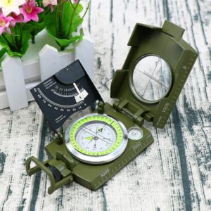 GoldGood K4074 Outdoor Multi-function Military Travel Geology Pocket Prismatic American Compass with Luminous Display(Green) (OEM)