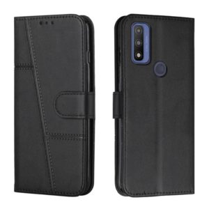 For Motorola Moto G Pure Stitching Calf Texture Buckle Leather Phone Case(Black) (OEM)