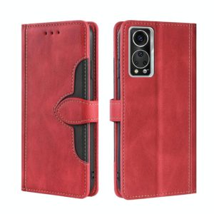 For ZTE Axon 30 5G Skin Feel Straw Hat Magnetic Buckle Leather Phone Case(Red) (OEM)