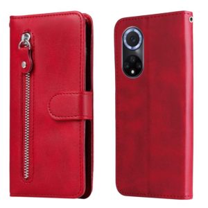 For Huawei nova 9 / Honor 50 5G Calf Texture Zipper Horizontal Flip Leather Phone Case(Red) (OEM)