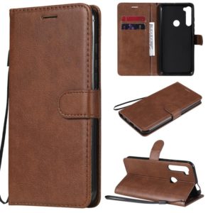 For Motorola Moto One Fuson Plus Solid Color Horizontal Flip Protective Leather Case with Holder & Card Slots & Wallet & Photo Frame & Lanyard(Brown) (OEM)