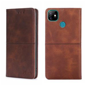 For Itel Vision 1 Cow Texture Magnetic Horizontal Flip Leather Phone Case(Dark Brown) (OEM)