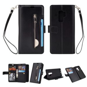 For Samsung Galaxy S9+ Multifunctional Zipper Horizontal Flip Leather Case with Holder & Wallet & 9 Card Slots & Lanyard(Black) (OEM)