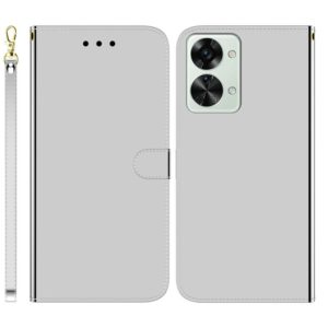 For OnePlus Nord 2T Imitated Mirror Surface Horizontal Flip Leather Phone Case(Silver) (OEM)