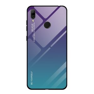 For Huawei Y7 (2019) / / Y7 Prime (2019) Gradient Color Glass Case(Purple) (OEM)