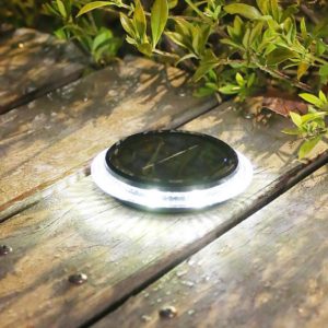 8 LED Solar Outdoor Waterproof Transparent Buried Light(Round-White Light) (OEM)