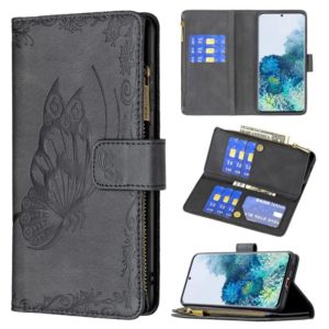 For Samsung Galaxy S20 Flying Butterfly Embossing Pattern Zipper Horizontal Flip Leather Case with Holder & Card Slots & Wallet(Black) (OEM)