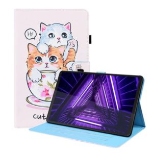 For Lenovo Tab M10 HD Gen 2 TB-X306F Animal Pattern Horizontal Flip Leather Case with Holder & Card Slots & Photo Frame(Cat Brothers) (OEM)