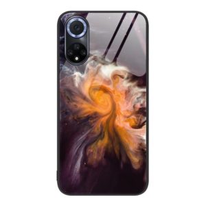 For Huawei Nova 9 Marble Pattern Glass Protective Phone Case(Typhoon) (OEM)