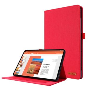 For Huawei Matepad 10.4 Horizontal Flip TPU + Fabric PU Leather Protective Case with Name Card Clip(Red) (OEM)