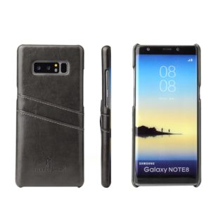 Fierre Shann Retro Oil Wax Texture PU Leather Case for Galaxy Note 8, with Card Slots(Black) (OEM)