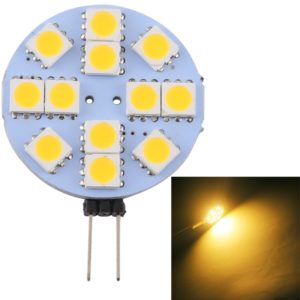 G4 12 LEDs SMD 5050 144LM 2800-3200K Stepless Dimming Energy Saving Light Pin Base Lamp Bulb, DC 12V(Warm White) (OEM)