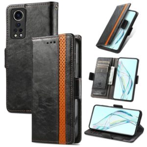 For ZTE Axon 30 5G CaseNeo Business Splicing Dual Magnetic Buckle Horizontal Flip PU Leather Case with Holder & Card Slots & Wallet(Black) (OEM)