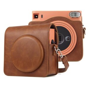 Full Body PU Leather Case Camera Bag with Strap for FUJIFILM instax Square SQ1 (Brown) (OEM)