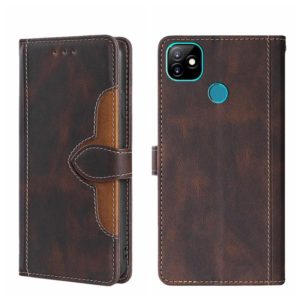 For Itel Vision 1 Skin Feel Straw Hat Magnetic Buckle Leather Phone Case(Brown) (OEM)