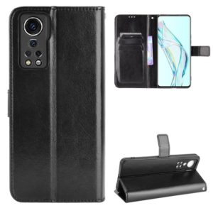 For ZTE Axon 30 5G Crazy Horse Texture Horizontal Flip Leather Case with Holder & Card Slots & Lanyard(Black) (OEM)