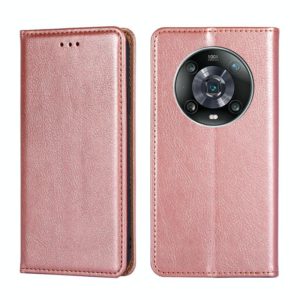 For Honor Magic4 Pro Gloss Oil Solid Color Magnetic Flip Leather Phone Case(Rose Gold) (OEM)