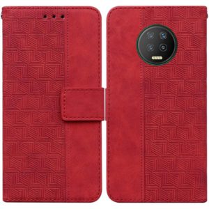 For Infinix Note 7 X690 Geometric Embossed Leather Phone Case(Red) (OEM)