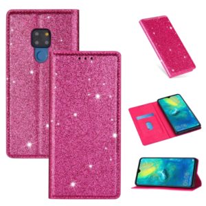 For Huawei Mate 20 Ultrathin Glitter Magnetic Horizontal Flip Leather Case with Holder & Card Slots(Rose Red) (OEM)