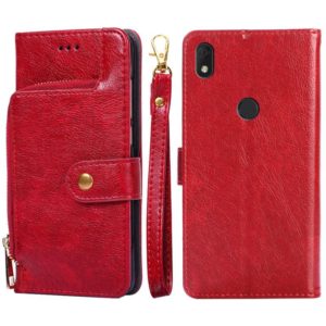 For alcatel Axel/Lumos Zipper Bag Leather Phone Case(Red) (OEM)