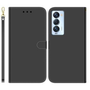 For Tecno Camon 18 Premier Imitated Mirror Surface Horizontal Flip Leather Phone Case(Black) (OEM)