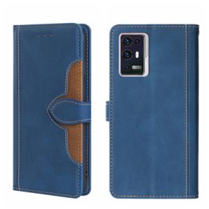 For ZTE Axon 30 Pro 5G Skin Feel Straw Hat Magnetic Buckle Leather Phone Case(Blue) (OEM)