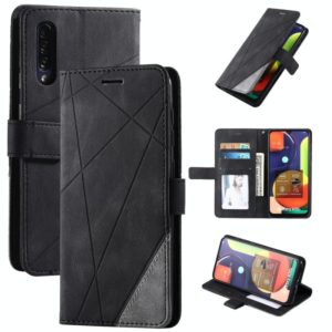 For Samsung Galaxy A50 Skin Feel Splicing Horizontal Flip Leather Case with Holder & Card Slots & Wallet & Photo Frame(Black) (OEM)