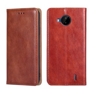 For Nokia C20 Plus Gloss Oil Solid Color Magnetic Leather Phone Case(Brown) (OEM)