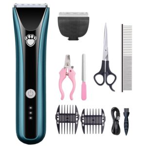 Waterproof Pet Shaver Dog Electric Hair Clipper, Specification: Package 3(Blue) (OEM)