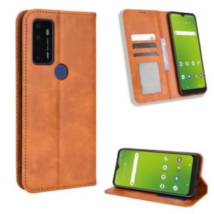 For Cricket Dream 5G / AT&T Radiant Max 5 Magnetic Buckle Retro Texture Leather Phone Case(Brown) (OEM)