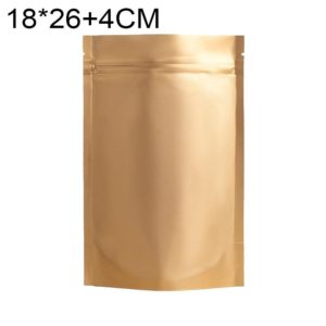100 PCS/Set Matte Aluminum Foil Snack Stand-up Pouch, Size:18x26+4cm(Gold) (OEM)
