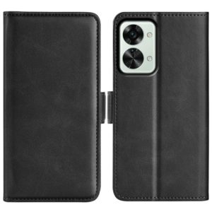 For OnePlus Nord 2T 5G Dual-side Magnetic Buckle Flip Leather Phone Case(Black) (OEM)