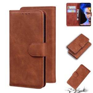 For Blackview A60 Skin Feel Pure Color Flip Leather Phone Case(Brown) (OEM)