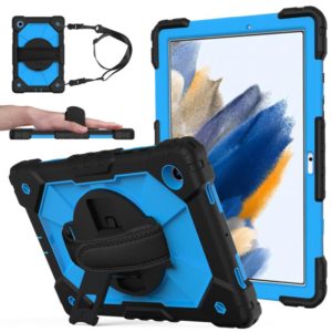 For Samsung Galaxy Tab A8 10.5 2021 X200 Contrast Color Robot Silicone + PC Tablet Case(Black+Blue) (OEM)