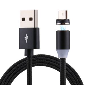 1m Weave Line USB to Micro USB Magnetic Charging Cable, For Samsung / Huawei / Xiaomi / Meizu / LG / HTC and Other Smartphones(Black) (OEM)