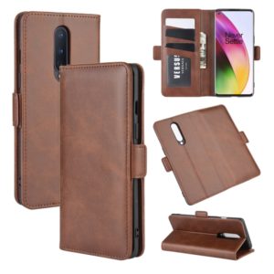 For OnePlus 8 Dual-side Magnetic Buckle Horizontal Flip Leather Case with Holder & Card Slots & Wallet(Brown) (OEM)