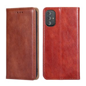 For Motorola Moto G Power 2022 Gloss Oil Solid Color Magnetic Leather Phone Case(Brown) (OEM)
