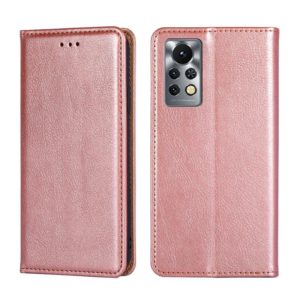 For Infinix Hot 11s X6812 Pure Color Magnetic Leather Phone Case(Rose Gold) (OEM)