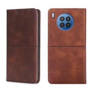 For Huawei Nova 8i Cow Texture Magnetic Horizontal Flip Leather Phone Case(Dark Brown) (OEM)