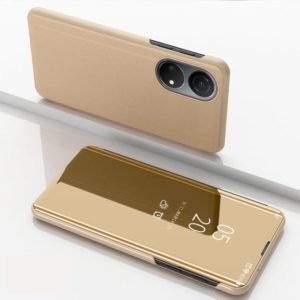 For Honor X7 2022 / X7 Play / Huawei Enjoy 30 Plus Plated Mirror Horizontal Flip Leather Case(Gold) (OEM)