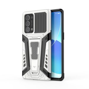 For OPPO Reno6 Pro+ 5G War Chariot Series Armor All-inclusive Shockproof PC + TPU Protective Case with Invisible Holder(White) (OEM)