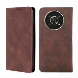 For Honor X30 Skin Feel Magnetic Horizontal Flip Leather Phone Case(Dark Brown) (OEM)