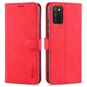 For Samsung Galaxy A02s AZNS Skin Feel Calf Texture Horizontal Flip Leather Case with Card Slots & Holder & Wallet(Red) (AZNS) (OEM)