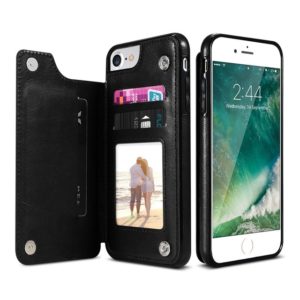 For iPhone 7 Plus / 8 Plus Retro PU Leather Case Multi Card Holders Phone Cases(Black) (OEM)