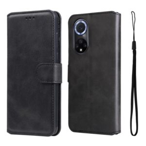 For Honor 50 5G / Huawei Nova 9 JUNSUNMAY Calf Texture Leather Phone Case(Black) (JUNSUNMAY) (OEM)