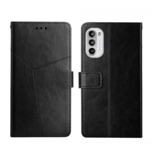 For Motorola Moto G82 Y Stitching Horizontal Flip Leather Phone Case(Black) (OEM)