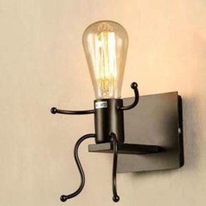 Personality Creative Retro Wrought Iron Villain Wall Lamp without Bulb (OEM)