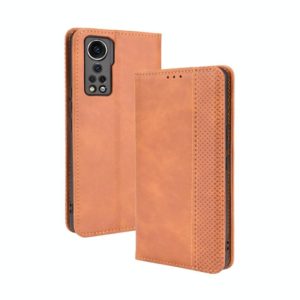 For ZTE Axon 30 5G Magnetic Buckle Retro Pattern Horizontal Flip Leather Case with Holder & Card Slot & Wallet(Brown) (OEM)